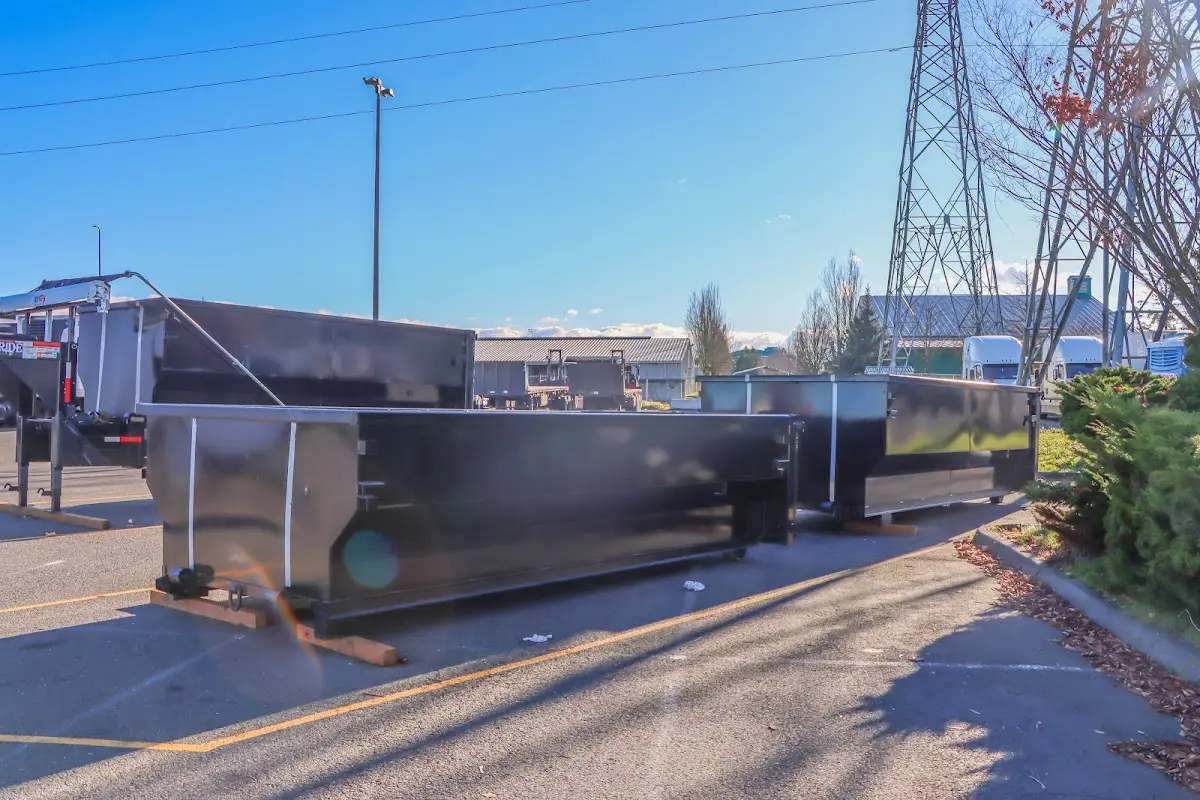 Roll-off dumpster ready for waste disposal at job site for Construction Dumpster Rental in Whitfield